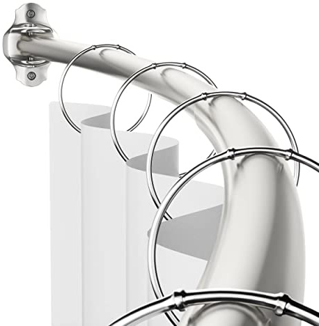 Mcrbeay Curved Shower Curtain Rod, Stainless Steel, Adjustable 40-72 inch