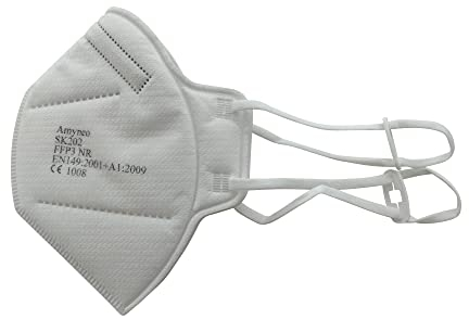 SESCO - FFP3 Maske Amyneo, 20 Stück, Einzelverpackt im Polybag, Verstellbares Kopfband, Schaumstoff an der Nase, Höchster Schutz, CE Zertifizierung nach EN149:2001+A1:2009, CE1008