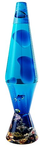 Spencer Gifts Lava® Lamp - 17 Ocean Floor - The Original Motion Lamp - Blue Wax and Blue Liquid with Printed Base Exclusive