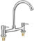 Housoutil 2 Hole Basin Faucet, One Word Handle Taps, 20cm Hole Spacing Two Poles Kitchen & Bathroom Sink Mixer Taps