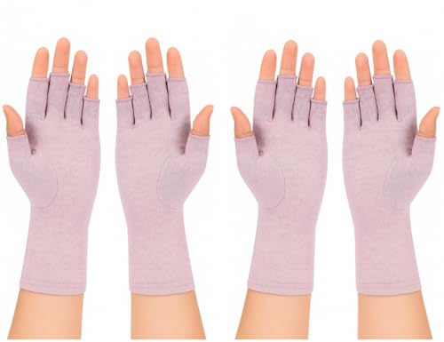 Jesata Arthritis-Kompressionshandschuhe für Damen und Herren, offene Finger-Handschuhe zur Handgelenkstütze, Handtherapie, Karpaltunnelhandschuhe, atmungsaktiv, feuchtigkeitsableitend, lindert