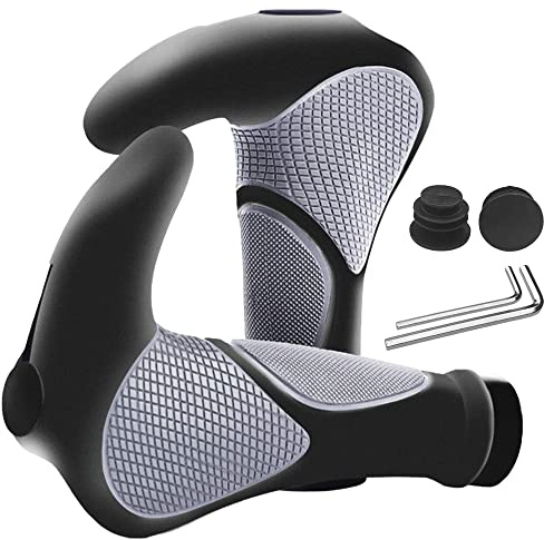 Gvolatee Poignées de Guidon en Corne de Vélo Ergonomique, Caoutchouc TPR Poignées de Vélo Poignées de Guidon de VTT pour Guidon de Vélo de 22 mm