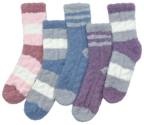 FUIPVGI 5 Pares Calcetines Mujer Invierno, Calcetines Termicos, Calcetines Calentitos de Forro Polar Coral, Calcetines de Peluche, Calcetines para Dormir, Calcetines de Mullidos Espesar(Multicolor)