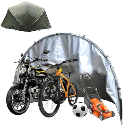 KIJyfgTR Cobertizo for Almacenamiento de Bicicletas al Aire Libre con Puertas Dobles, Plegable y fácil de almacenar Bicicletas, Puede almacenar Bicicletas