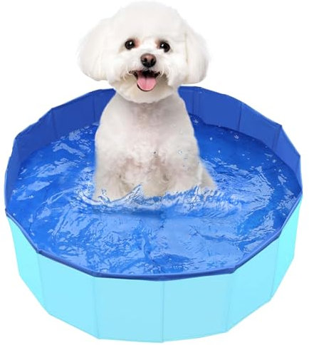Faltbar Hundepool,50x8 cm Hundepool für Große & Kleine Hunde,PVC Hundepool,Faltbare Hundepools für Kleine,Faltbarer Hundepool für Kleine Hunde,Hunde Schwimmbecken für Hund,Kinderschwimmbad ﻿