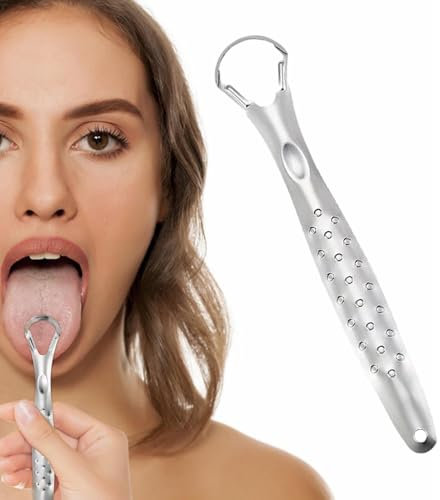 Gratte-langue professionnel en acier inoxydable | Outil de nettoyage de langue durable, réduit la mauvaise halein, améliore l’hygiène buccale, soin oral efficace pour hommes et femmes
