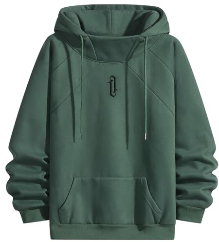 RUIZEHONG Fleece Sudaderas Hombres Cuello Alto Suéter con Capucha Jersey Forro Polar de Manga Larga para Hombre Otoño Invierno
