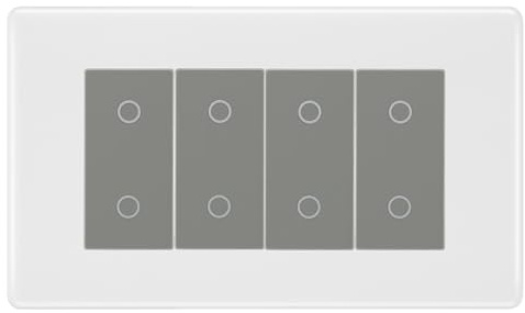 BG Nexus White Moulded Quad Secondary Touch Dimmer Switch - Grey Insert
