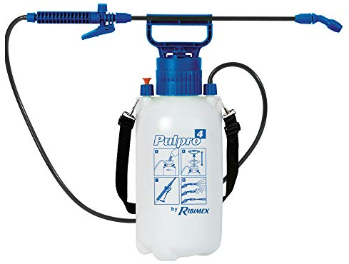 Ribimex Nebulizzatore a Pressione Pulpro 4 con Lancia in Fibra di Vetro e Tracolla Regolabile, Spruzzatore da 4,3 L per Giardino, Orto, Trattamenti Fitosanitari, Pulizia e Igienizzazione - PRP039P