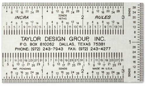 INCRA PKTRUL03 Precision Pocket Rule - 3-Inch by 2-Inch