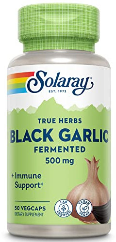 SOLARAY Black Garlic 500mg | Ajo | 50 Vegcaps, 200 g