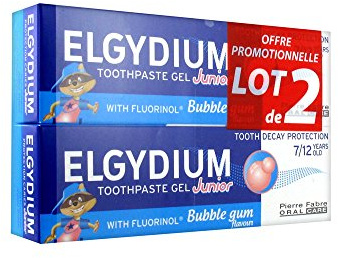 Elgydium Toothpaste Gel Junior Decay Protection 7/12 Years Old Bubble Aroma 2 x 50ml