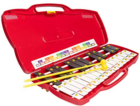 Fuzeau – Carillon Pianot' Enfant - Dès 3 Ans – 25 Lames Métalliques Blanches, Noires – 2 Mailloches, Mallette Inclus – Instrument Éducatif Ludique Pour Éveil Musical – Activité Manuelle - Réf 9878
