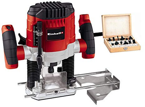 Fresatrice verticale 1100W con set 12 frese in box di legno Einhell - BT-RO 1100 E KIT