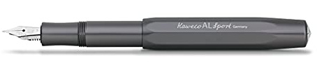 Kaweco AL SPORT Fountain Pen Anthracite I Premium Fountain Pen for Ink Cartridges 13 cm I Nib: F (Fine)