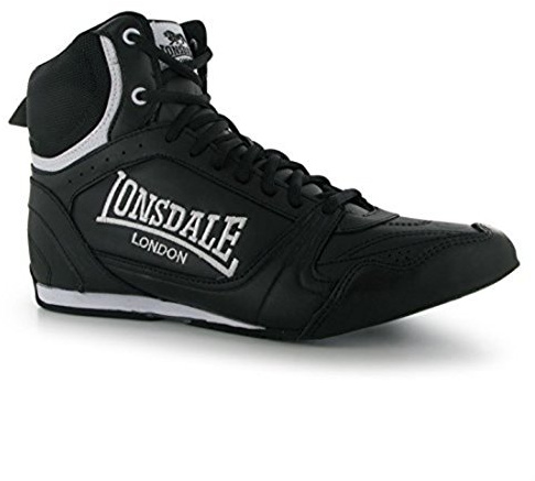 Lonsdale Kids Bout Jnr Boys Boxing Boots Lace Up Sport Shoes Trainers Footwear Black/White UK 6.5
