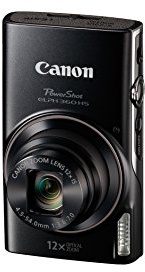 Canon PowerShot ELPH 360 Digital Camera w/ 12x Optical Zoom and Image Stabilization - Wi-Fi & NFC Enabled (Black)
