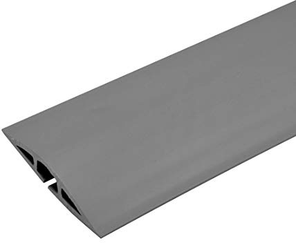 C2G Wiremold Floor Cord Management Kit, Corduct, Cord Protector, Wire Organizer and Hider, Rubber Cable Cover and Concealer, Gray, 5 Feet, CDG-5