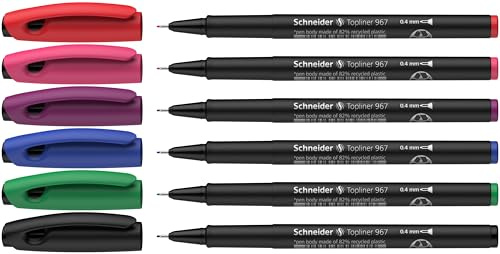 Schneider P196796 Astuccio 6 Fineliner, 0.4 mm, 6 Pezzi