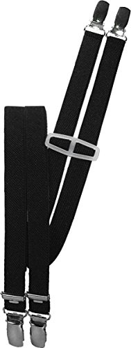 Harrys-Collection Schmale Hosenträger für Herren - 4 Stabile Clips - H-Form - Made in Germany - 18mm Breit - Elastisch & Längenverstellbar (120cm), Farben:schwarz
