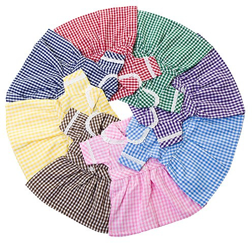DOLLS SCHOOL SUMMER DRESS BY FRILLY LILY ,CHOICE OF 8 COLOURS [ DRESS ONLY ] TO FIT DOLLS 14-18 INS [35-45CM] SUCH AS OUR GENERATION, DESIGN A FRIEND, (Pale Blue)