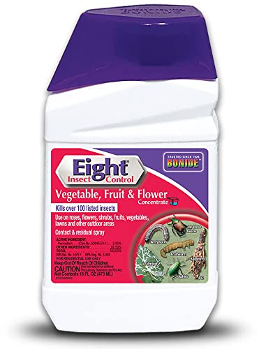 Bonide Eight Insect Control Vegetable, Fruit & Flower, 16 oz Concentrate Long Lasting Insecticide for Beetles and More