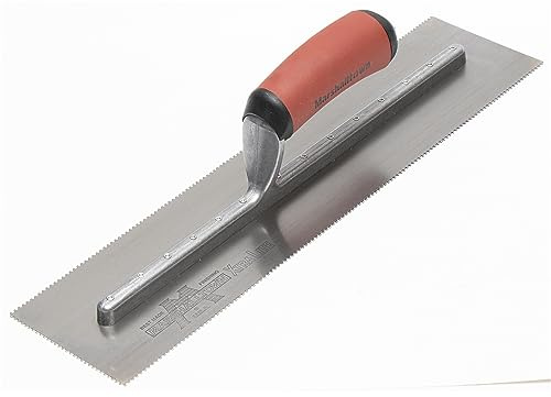 Marshalltown 16 x 4 Notched Trowels, Square, X/Y/Z-Notch Size, Three-Sided, Made in The USA, DU659SD