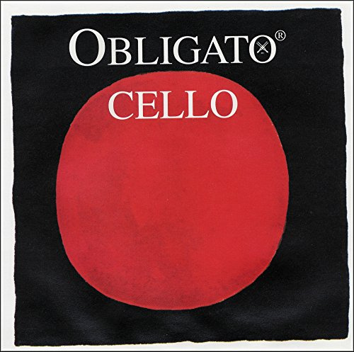 Pirastro Obligato - Set di corde per violoncello 4/4, calibro medio con estremità sferica, corde di alta qualità realizzate con nucleo sintetico sottile e flessibile, accessori di ricambio per