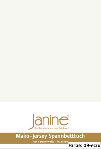 Janine Spannbettlaken Jersey 5007, Gr. 100x200 cm, Fb. 09 Ecru, Mako-Feinjersey