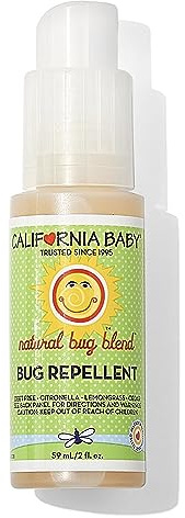 California Baby Natural Bug Repellent Spray | Citronella Bug Spray | DEET-Free | Repels Mosquitoes + Bugs | Allergy Friendly | Great Smell | Baby & Adult Insect Repellent Spray | 59 mL / 2 oz.