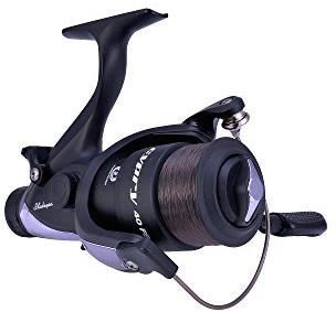 Shakespeare Cypry FS Freespool Angelrolle – Rolle zum Karpfenangeln – Karpfen, Barben, Schleien, Brassen, Schwarz/Silber, 40
