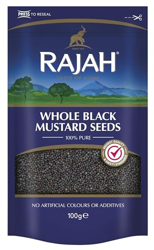Rajah Spices Whole Black Mustard Seeds | Mustard | Black Mustard | Whole Mustard Seeds | Black Rai Seeds | Black Rai | Rai Seeds | (100g)