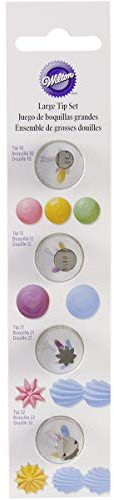 Wilton Beccucci in Acciaio Inox Set Large #10, #12, #21, #32, Beccucci Sac a Poche, Piping Tip Riutilizzabile per Decorare Torte, Cupcake, Biscotti, Pasticcini - Set/4