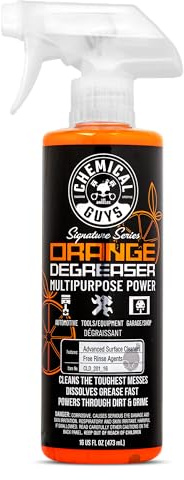 Chemical Guys Signature Series Orange Degreaser Spray - Heavy Duty All Purpose Cleaner for Engines, Tires, Undercarriages, Tools and More, Professional Strength, Breaks Down Grease, Oil & Grime, 16 oz
