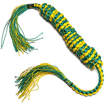 JL sport capoeira traditionella sladdar ring bälte barn flickor barn brasilien 2 m lång hand flätad (gul/grön)