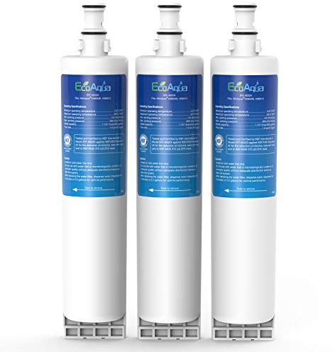 EcoAqua EFF-6002A Fridge Water Refrigerator Filter Compatible with Whirlpool 4396508, SBS002; Hotpoint 46195027119, 481248088024, MSZ7 / MSZ8 Series, 4392857, 4392922, MSZ822DFHA, MSZ902DFHA, MSZ926DFHA(3)