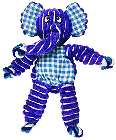 KONG Floppy Knots - Jouet pour Chien en Corde Nouée - Rembourrage Minimal - pour Chiens De Taille Moyenne/Grande - Éléphant