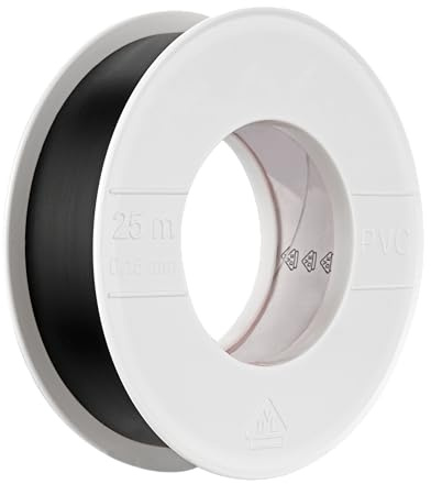 REV Isolierband, Klebeband 25m. Zum Isolieren von Kabeln. 25 x 0,15 mm, schwarz