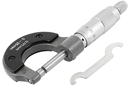 sourcingmap Outside Micrometer Metric 0-25mm 0.01mm Graduation High Precision Metalworking Mechanic Repair Micrometer Measuring Tool