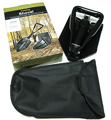 A.Blöchl AB Multifunktionaler 3 teiliger Feldspaten der Deutschen Bundeswehr mit Hülle und Säge (Schwarz)