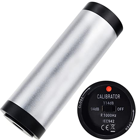 GAIN EXPRESS Calibrador Digital De Nivel De Ruido De Sonido Portátil Calibrador para Medidor De Nivel De Sonido Salida De 94dB Y 114dB Clase I con Sistema De Medición De Batería +/- 0.3 Db