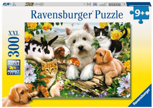Ravensburger - Happy Animal Buddies - 300 Piece Jigsaw Puzzle - Exciting, Colorful Scene - Puppies, Kittens, Rabbits, and More - Premium Quality - Ideal Gift - Screen-Free Fun - Children Age 9+