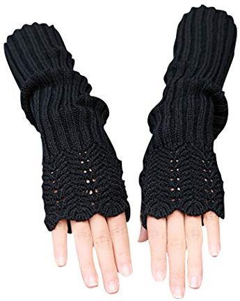 Novawo Damen Fashion Armstulpen Halbhandschuhe Armlinge Lange Handschuhe Winter Warmer fingerlose Handschuhe Strick
