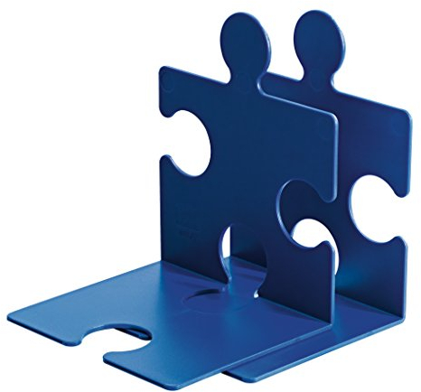 HAN 9212-14, serre-livres/CD PUZZLE, élégant, innovant et très stable. Emboîtable. Lot de 2 unités, bleu