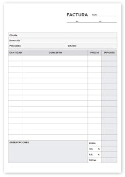 Liderpapel - Talonario Facturas Cuarto Original Y Copia T216 Con I.V.A.