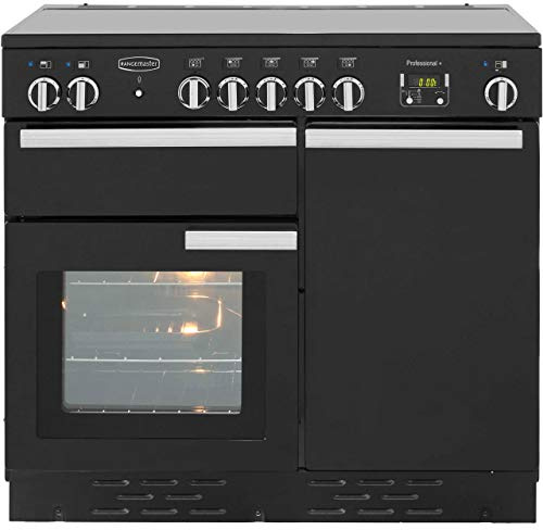 Rangemaster Professional Plus PROP100EIGB/C 100cm wide Electric Range Cooker with Induction Hob - Black - A/A Rated