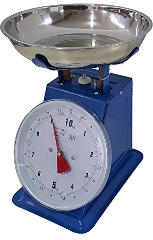 Bilancia da cucina 20 KG meccanica analogica con stile retro' in metallo colore ASSORTITO con piatto in acciaio, EURONOVITA'