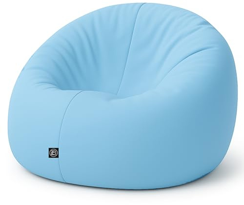 patchhome 2 en 1 Función Saco de Asiento Asiento Cojín Bean Bag – 125 cm diámetro – En & apto para exterior montado llenas disponible en varios colores, azul claro, 145cm Durchmesser