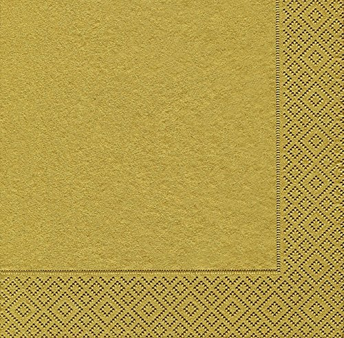 40 Cocktail servietten Uni gold (Uni gold)25x25 cm, Paper + Design Folie Größe offen: 25x25
