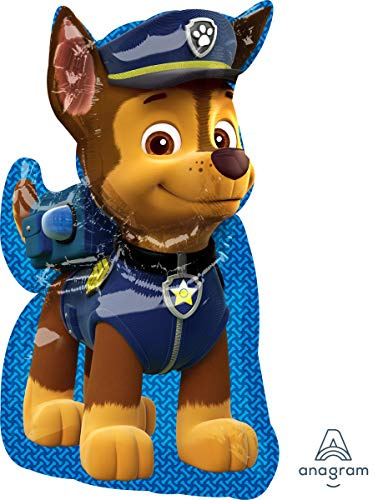 Amscan 3449501 - Pallone in foil Super Shape Chase, dimensione 58 x 78 cm, volume 40 litri, Paw Patrol, pallone ad elio
